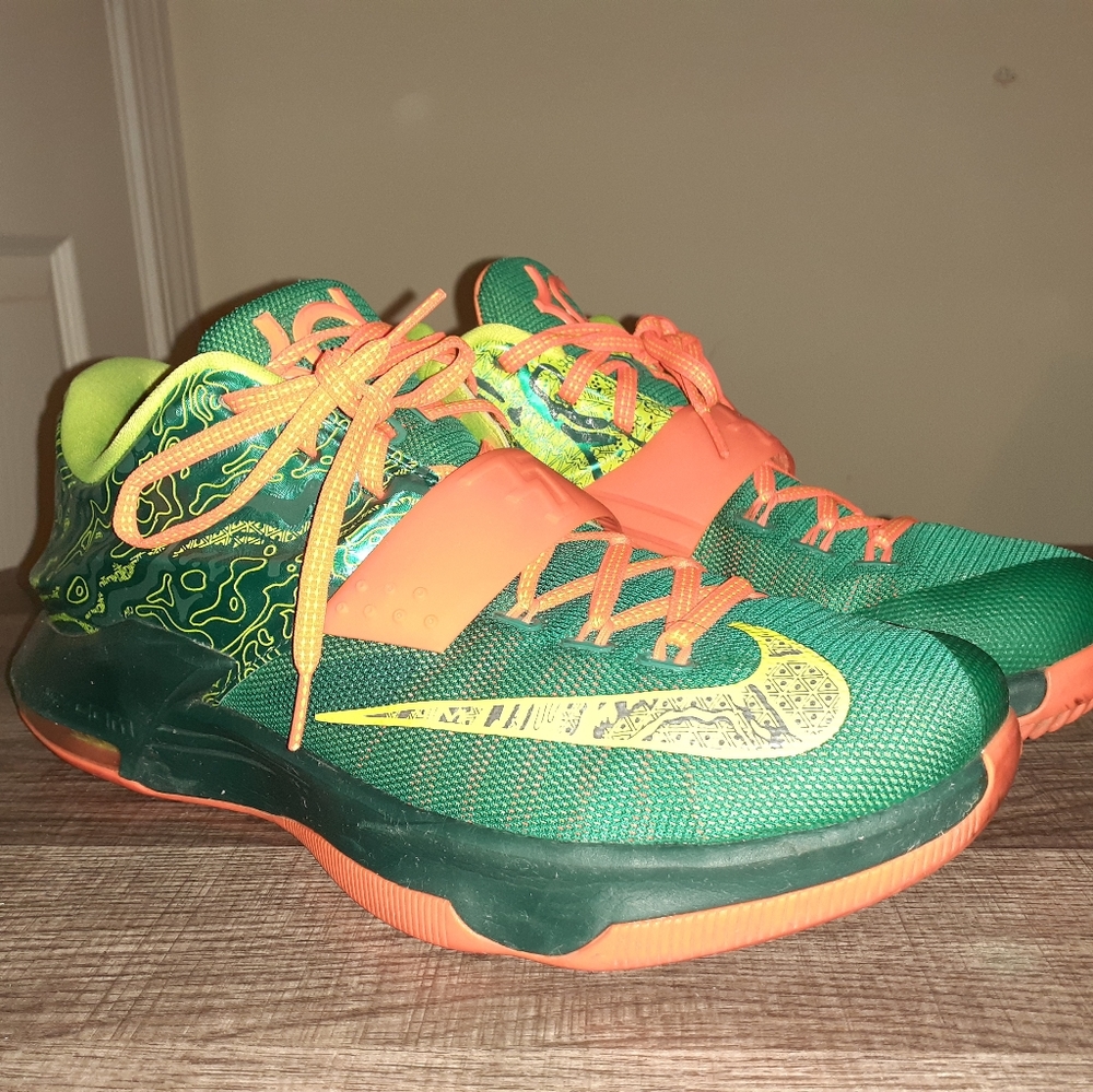 Nike KD 7 Weatherman 10.5 Green Orange Basketball